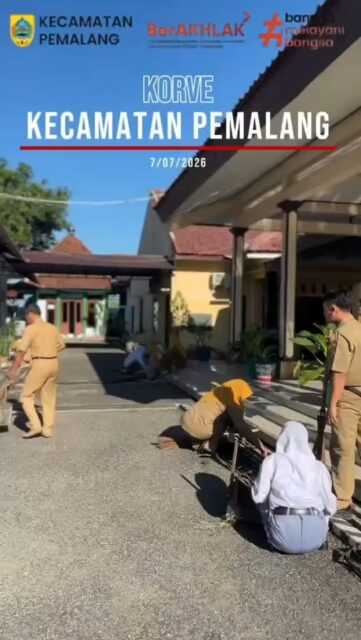 Hari ini Selasa, 7 Juli 2026 Kecamatan telah melaksanakan Korve di lingkungan Kecamatan Pemalang

#BerAKHLAK 
#BanggaMelayaniBangsa 
#KecamatanPemalang
#korve
